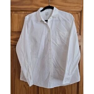 J.CREW Women's White Button-Down Shirt Oxford Re-imagined Fitted 2XL NWT Fits XL